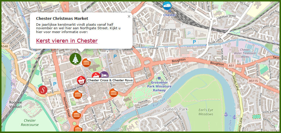 waar moet je kerst vieren in Chester?