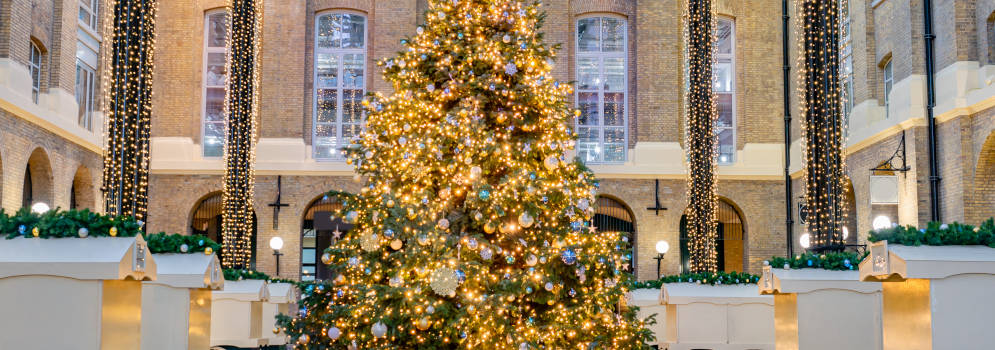 Kerst in Hays Galleria, in Londen