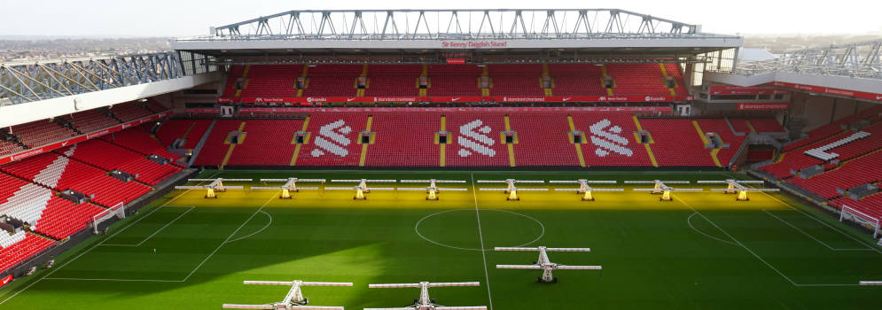 Het stadion Anfield in Liverpool