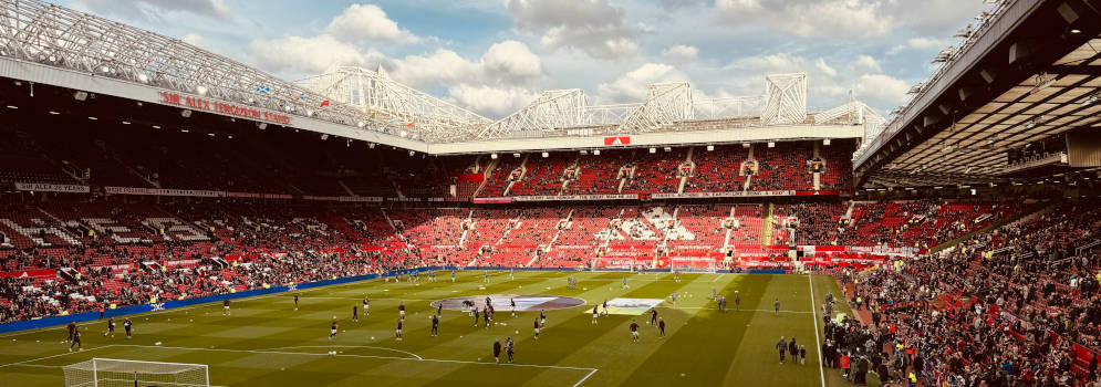 Het stadion Old Trafford in Manchester