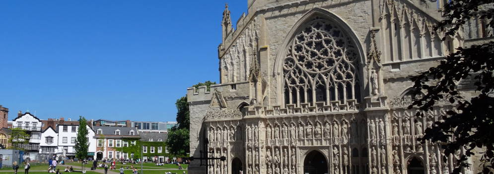 De kathedraal van Exeter in Devon, Engeland