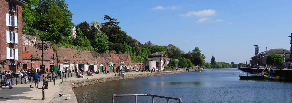 Het havengebied van de stad Exeter, Engeland