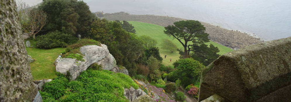 De tuin van St Michael's Mount in Cornwall, Engeland
