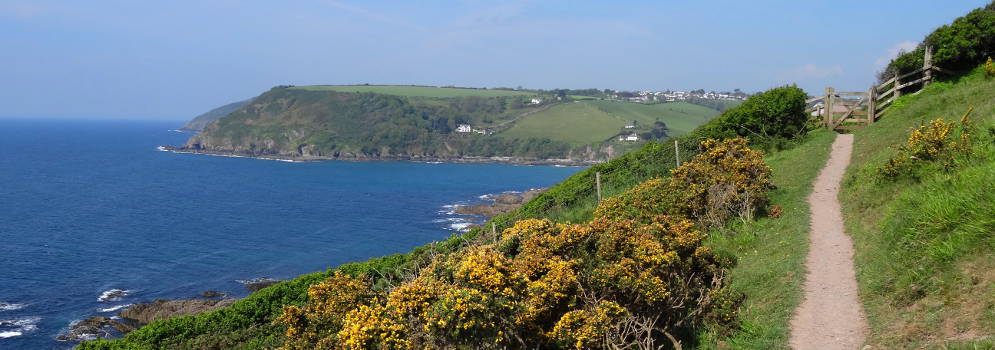 Kustpad naar Talland Bay in Cornwall, Engeland