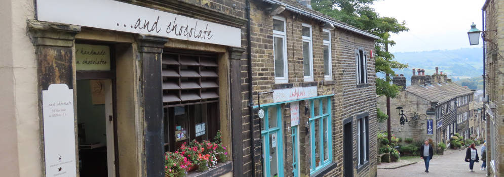 Winkelstraatje in Haworth, West Yorkshire