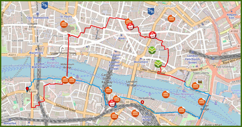 kaart van de City of London