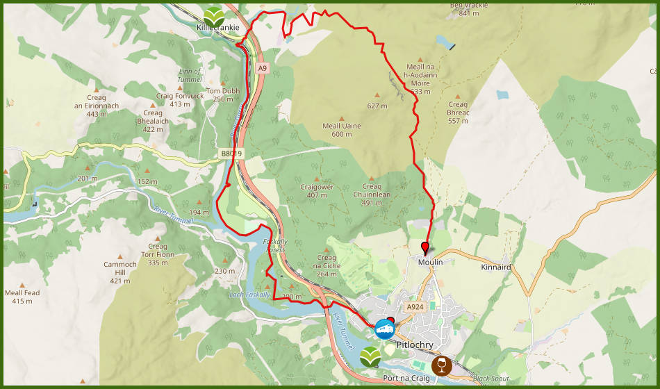 kaart van Bealach Path