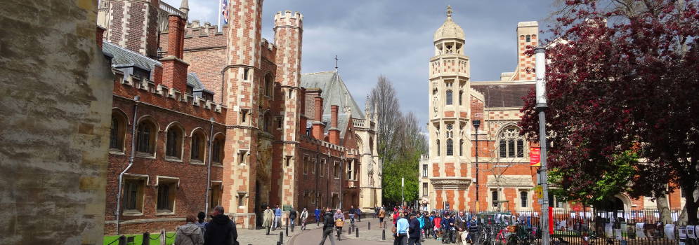 Het centrum van de stad Cambridge in Engeland