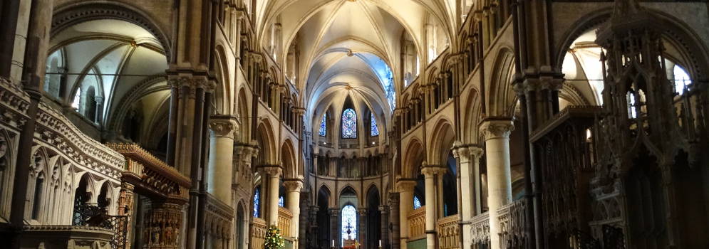 Interieur van Canterbury Cathedral in Kent, Engeland