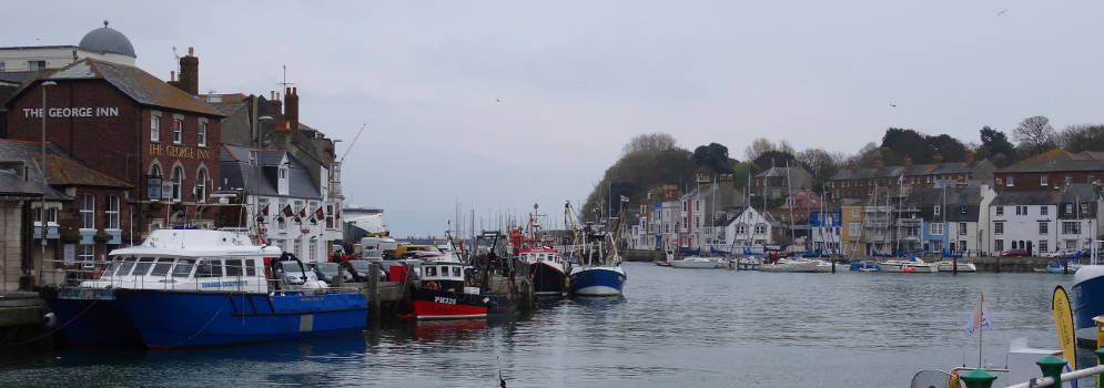 Het stadje Weymouth in Dorset, Engeland
