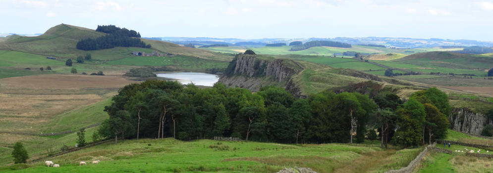 Highshields Crags bij Hadrian's Wall in Northumberland