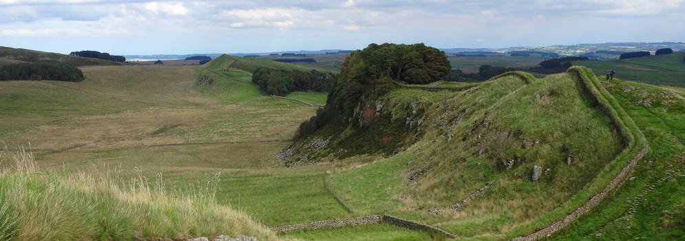 Housesteads Crags bij Hadrian's Wall in Northumberland