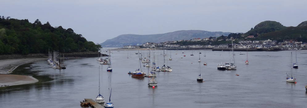 Deganwy en de Conwy Estuary in Wales