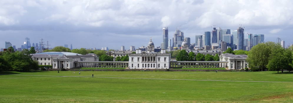 Zicht op Maritime Greenwich in Londen