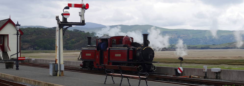 Stoomtrein in Porthmadog, Wales