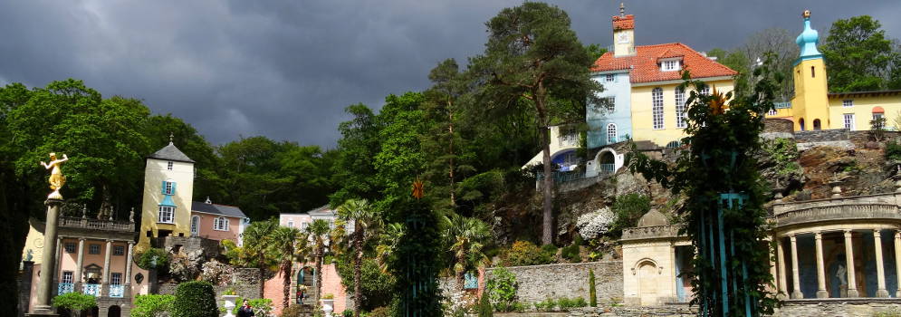 Het dorp Portmeirion in Wales