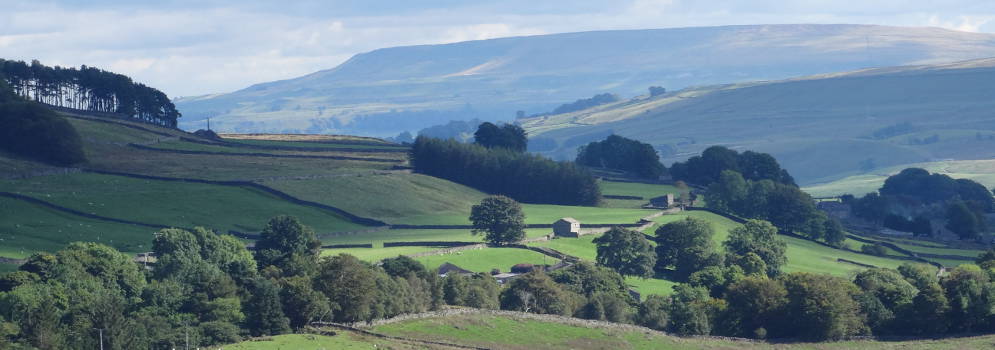 Het landschap van Wensleydale rond Hawes in de Yorkshire Dales