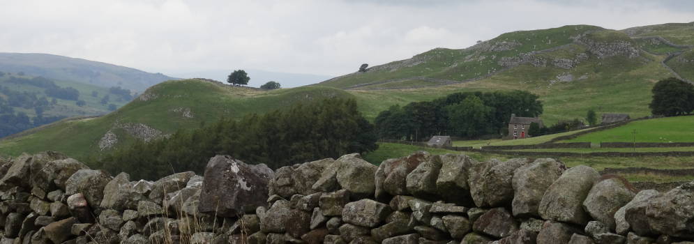 Heuvels rond in de Yorkshire Dales, Engeland
