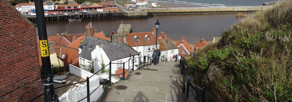 De treden naar de abdij in Whitby, Yorkshire