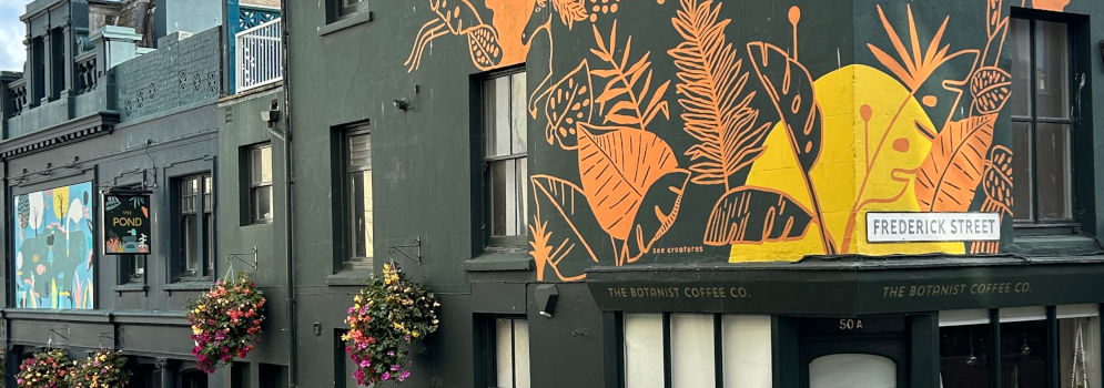 Muurschildering in North Laine, Brighton