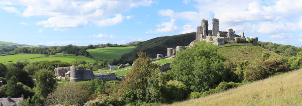 Het kasteel van Corfe op Purbeck in Dorset