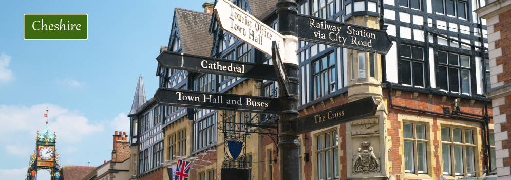 Straatnaamborden in Chester, Engeland