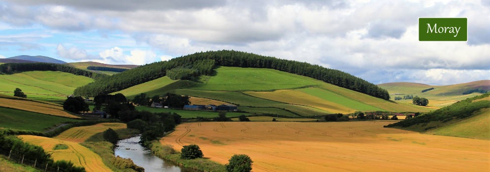 Landschap in Moray, Scholand