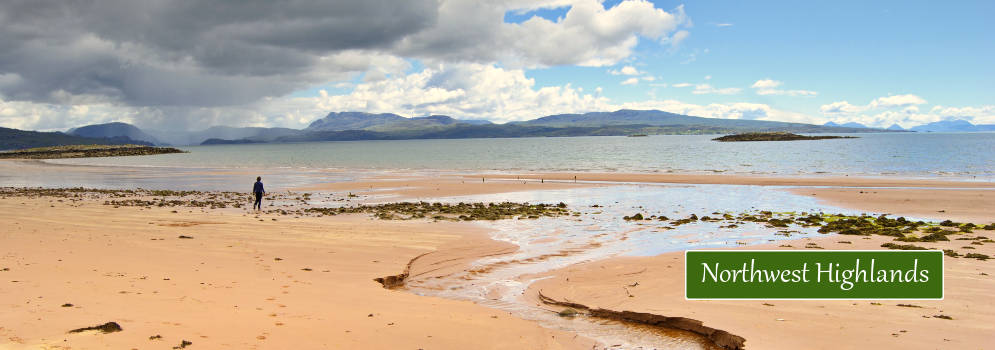 Strand in de Northwest Highlands, Schotland