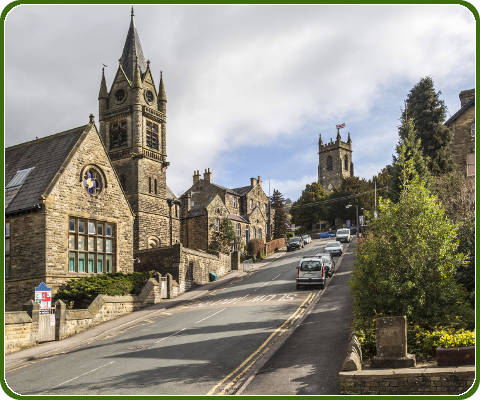 Het stadje Pateley Bridge in North Yorkshire, Engeland