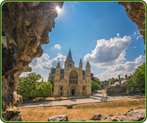 De kathedraal van Rochester in Kent, Engeland