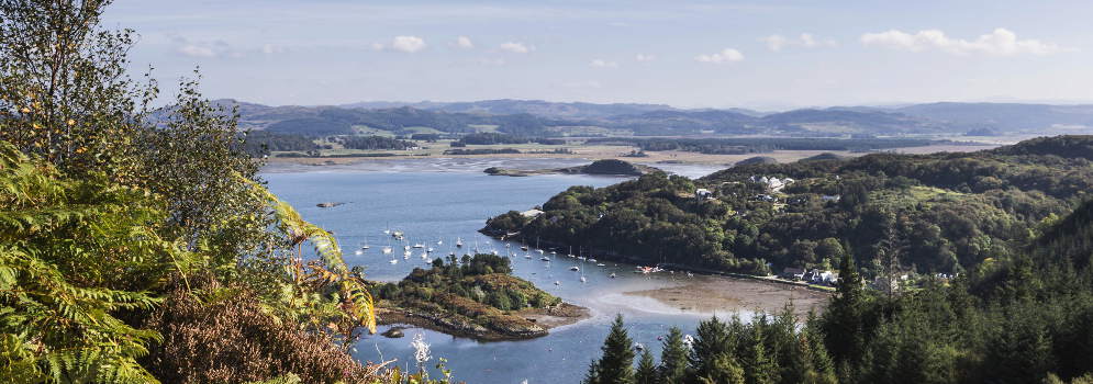 De haven van Crinan in Argyll and Bute in Schotland