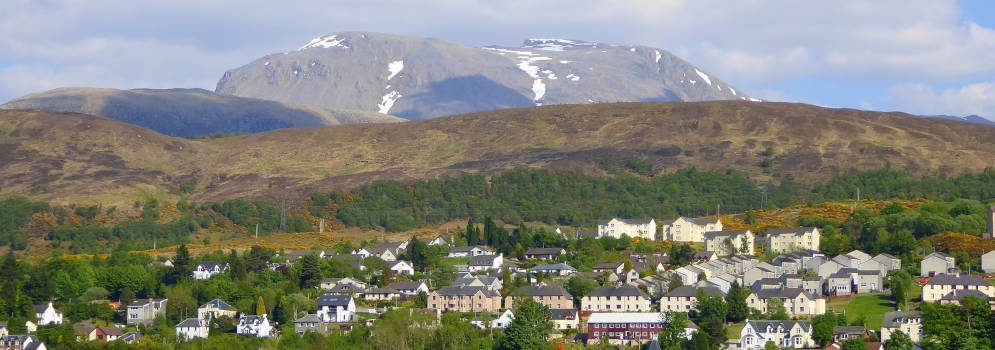 Het stadje Fort William in Schotland