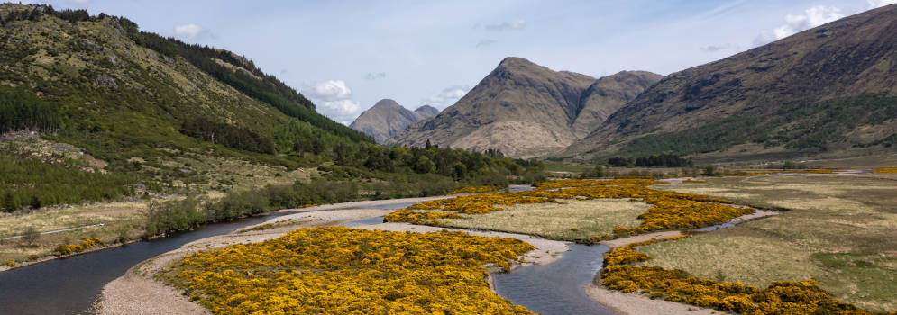 Glen Etive in de Western Highlands, Schotland