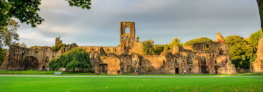 Kirkstall Abbey in West Yorkshire