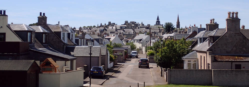 Het stadje Nairn in Moray, Schotland