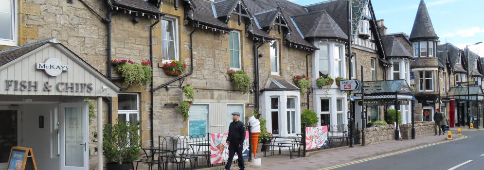 Centrum van Pitlochry in Perth & Kinross, Schotland