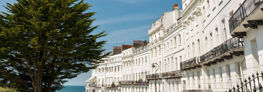 Huizen en appartementen in badplaats Brighton in Zuidoost Engeland