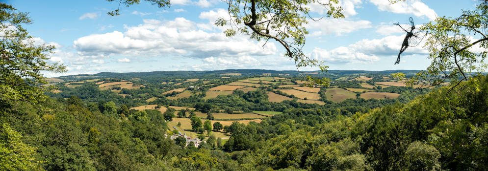 Landschap van de Teign Valley, Engeland